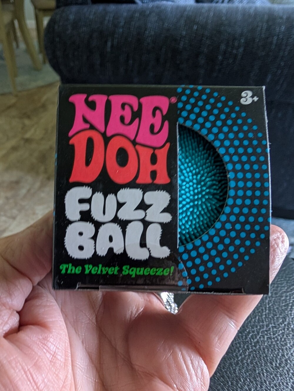 Needoh Fuzz Ball - Blue Velvet Squeeze Squishy Viral Toy NWT Unopened